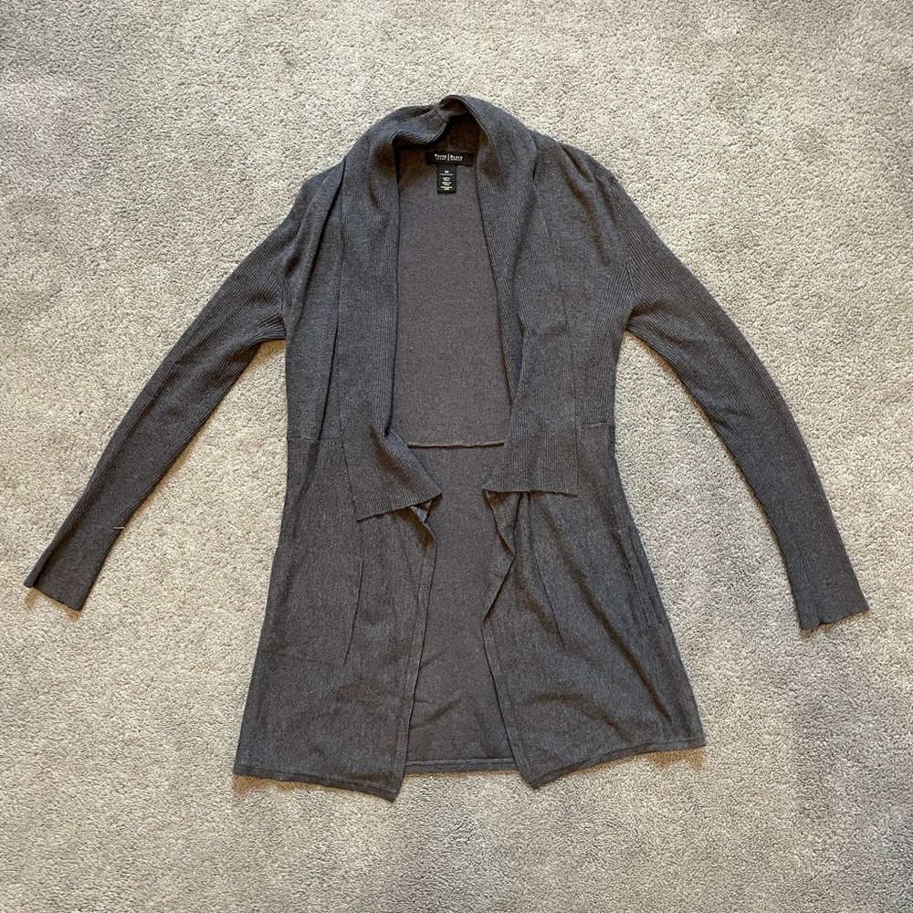 White House Black Market Charcoal Cardigan Sweater